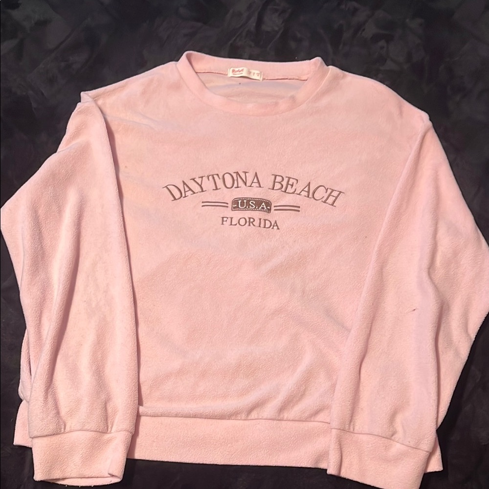 ROMWE Pink Crew Neck Sweater